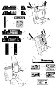 Decal Group Diagram and Parts List for 9560E 1694867 Simplicity Snow Blower