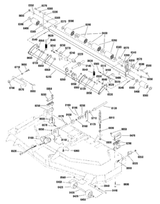 61-Inch Mower Deck - Height Adjust And Roller Group (5303287) Diagram and Parts List for 1696105-01  Simplicity Lawn Tractor Accessories