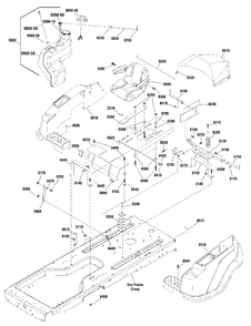 Seat, Body And Fuel Tank Group Diagram and Parts List for ZT2752 2691040-01 Simplicity Lawn Tractor