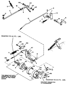 Clutch And Brake Group Diagram and Parts List for 3310V 990653 Simplicity Lawn Tractor