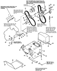 Engine And Frame Group Diagram and Parts List for 860S 1691946 Simplicity Snow Blower