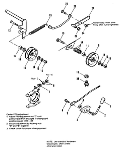 Pto Control Group Diagram and Parts List for 7116H 1690489 Simplicity Lawn Tractor