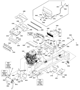 Engine Group Diagram and Parts List for 2691523-01  Simplicity Lawn Tractor