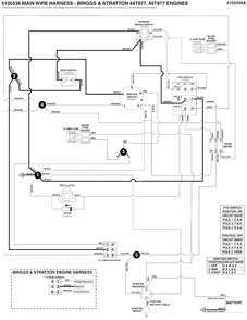 Electrical Schematic - Ignition Grounding Circuit/Op. Pres. B&s 44t977, 49t877 Diagram and Parts List for 5901744  Simplicity Lawn Tractor
