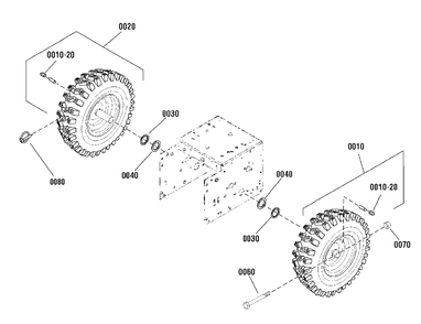 Wheels And Tires Group Diagram and Parts List for L1226E 1695820 Simplicity Snow Blower