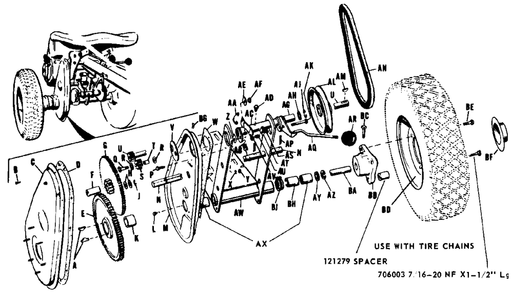 Transmission Assembly-Model 400 Diagram and Parts List for 400 990234 Simplicity Lawn Tractor
