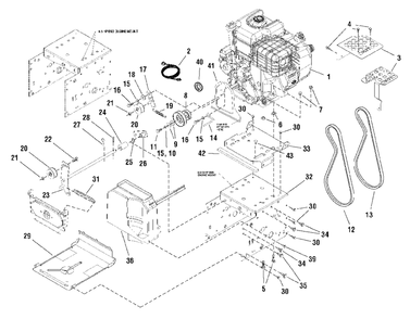 Engine And Frame Group - Domestic Models Diagram and Parts List for L10575E 1694986 Simplicity Snow Blower