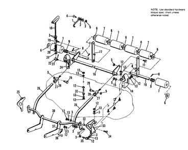 32-Inch Mower Controls And Misc. Group Diagram and Parts List for 606SPECIAL 990332 Simplicity Lawn Tractor