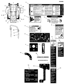 Decal Group - Safety And Operation Diagram and Parts List for 5901985  Simplicity Lawn Tractor
