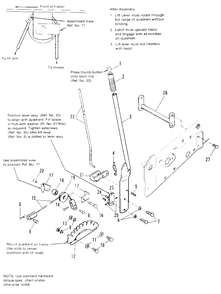 Lift Lever And Cable Group Diagram and Parts List for 7116 1691434 Simplicity Lawn Tractor