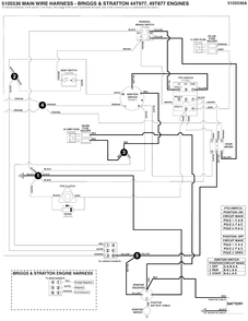 Electrical Schematic - Cranking Circuit B&s 44t977, 49t877 Diagram and Parts List for 5901744  Simplicity Lawn Tractor