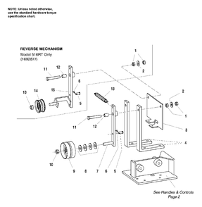 Shifting Mechanism Diagram and Parts List for 516RT 1692877 Simplicity Tiller