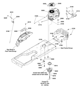 Engine Group Diagram and Parts List for SZT110 2691692-01 Simplicity Lawn Tractor