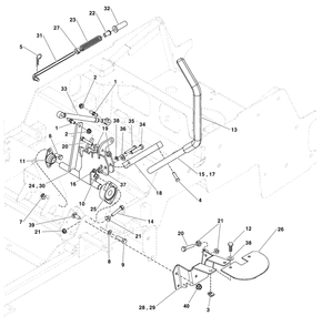 Motion Control Group - Handles And Dampeners S/N: 4001938726 And Above Diagram and Parts List for 5901954  Simplicity Lawn Tractor