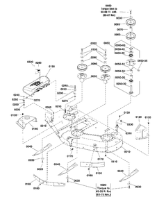 44-Inch (112cm) Mower Deck - Housing, Arbors And Blades Group (2992336) Diagram and Parts List for 2691670-01  Simplicity Lawn Tractor