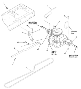 Transmission Group -Tuff Torque Diagram and Parts List for 2691014-00  Simplicity Lawn Tractor
