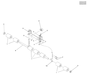 61-Inch Mower Deck - Rear Roller Bar Diagram and Parts List for 5901744  Simplicity Lawn Tractor