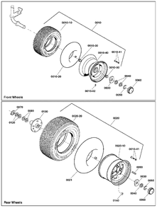 Wheels And Tires Group Diagram and Parts List for 2691339-02  Simplicity Lawn Tractor