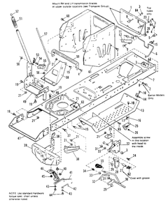 Frame Group Diagram and Parts List for 6517H 1691733 Simplicity Lawn Tractor
