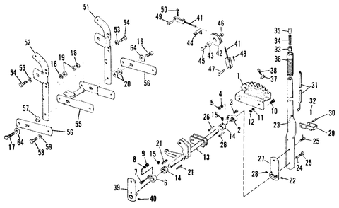 Rear Lift Draw Bar Group Diagram and Parts List for 3410S 990756 Simplicity Lawn Tractor