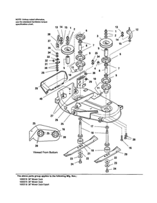 Housing/Arbors/Blades Diagram and Parts List for 1693218  Simplicity Lawn Tractor Accessories