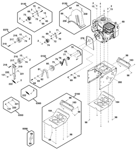Engine And Frame Group Diagram and Parts List for M1227E 1696819-02 Simplicity Snow Blower