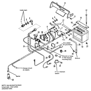Electrical Group Diagram and Parts List for 4208 1691027 Simplicity Lawn Tractor