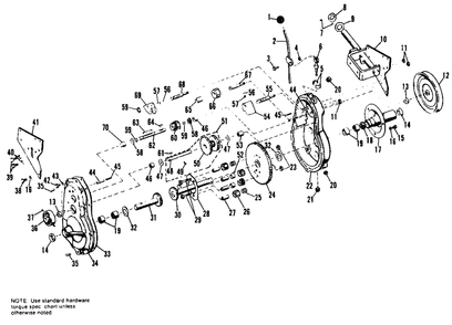 Transmission Group Diagram and Parts List for 707 990373 Simplicity Lawn Tractor