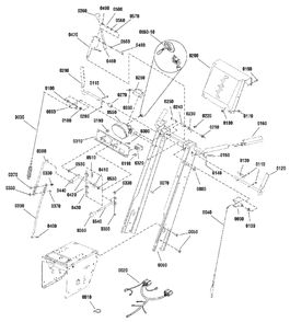 Handles And Controls Group Diagram and Parts List for P1738E 1695827 Simplicity Snow Blower