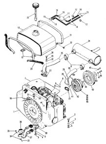 Engine And Fuel Tank Group (3506i06) Diagram and Parts List for 9020 1690072 Simplicity Lawn Tractor