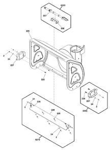 Auger Housing Group Diagram and Parts List for M1024E 1696811-00 Simplicity Snow Blower