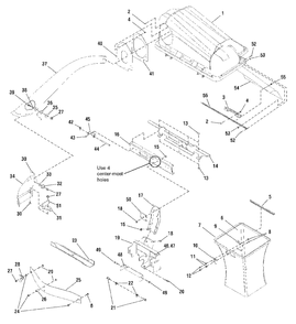 Twin Catcher Assembly Diagram and Parts List for 1695168  Simplicity Lawn Tractor Accessories