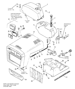 Hood, Grille And Dash Group Diagram and Parts List for 6517H 1691733 Simplicity Lawn Tractor
