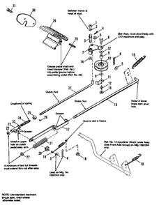 Brake And Clutch Group Diagram and Parts List for 4212G 1692095 Simplicity Lawn Tractor