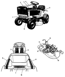 Decal Group Diagram and Parts List for 4211 1690612 Simplicity Lawn Tractor