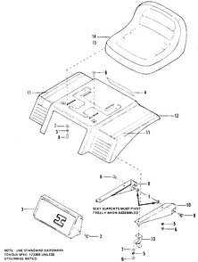 Seat Group (4108ms, 4108es And 4111) Diagram and Parts List for 4111 1690344 Simplicity Lawn Tractor
