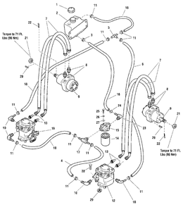Hydraulic Group Diagram and Parts List for 2650 5900705 Simplicity Lawn Tractor