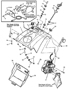 Engine Group (026eg) Diagram and Parts List for 319M 1694583 Simplicity Snow Blower