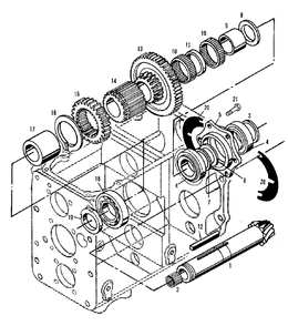 Transmission - Hi And Lo Range Gears And Shaft Group (3486i46) Diagram and Parts List for 9528 2097173 Simplicity Lawn Tractor