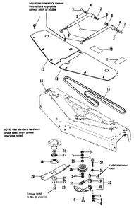 42-Inch Rotary Mower - Cover, Drive And Bail Group Diagram and Parts List for 7790H 1691012 Simplicity Lawn Tractor