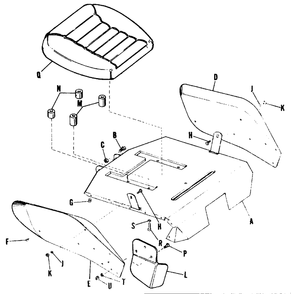 Seat And Fenders Diagram and Parts List for 700 990169 Simplicity Lawn Tractor