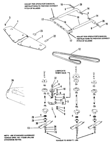 42-Inch Cover, Drive And Bail Group Diagram and Parts List for 7014S 1690338 Simplicity Lawn Tractor