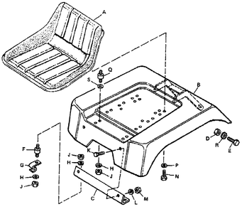 Seat And Fenders Diagram and Parts List for 3310V 990653 Simplicity Lawn Tractor