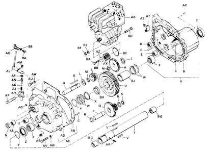 Transmission Group Diagram and Parts List for 3212H 990573 Simplicity Lawn Tractor
