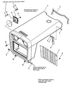 Hood And Grille Group Diagram and Parts List for 7116H 1690578 Simplicity Lawn Tractor