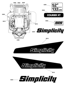 Decals Group - Brand And Model Diagram and Parts List for 2691814-00  Simplicity Lawn Tractor