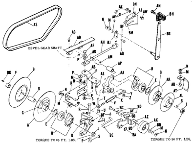 Variable Speed Pulley Diagram and Parts List for 3310V 990653 Simplicity Lawn Tractor