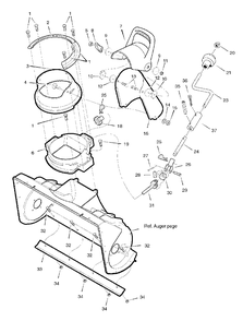 Chute System Group Diagram and Parts List for 5022E (1695090)(2006) Simplicity Snow Blower