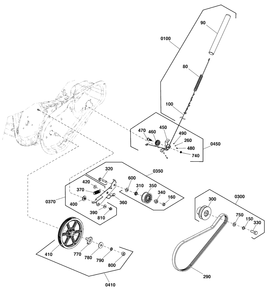 Auger Drive Group Diagram and Parts List for 1022EE (1697295-00)(2020) Simplicity Snow Blower