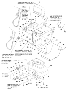 Engine And Frame Group - 11hp, Manual Start Diagram and Parts List for 1180M 1693656 Simplicity Snow Blower